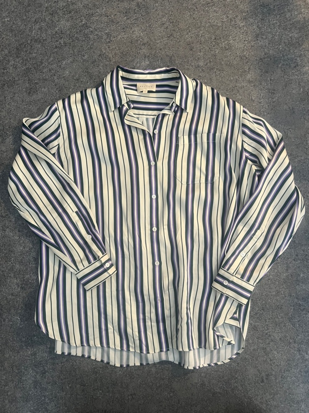 Striped Button-Down Shirt - Blue & White